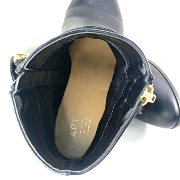 Apt. 9 Advisor Black Vegan Leather, Side Zip, Almond Toe, Bootie. Women's 7.5M - Picture 11 of 12